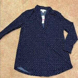 Charter Club Navy Polka Dot Women's Top NWT